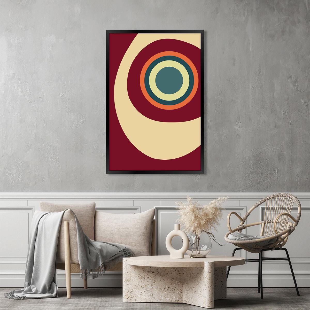 Abstract Circle Canvas Print: Modern Colorful Wall Art, Framed Options Available
