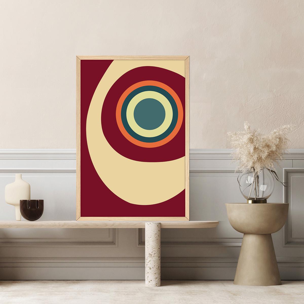 Abstract Circle Canvas Print: Modern Colorful Wall Art, Framed Options Available