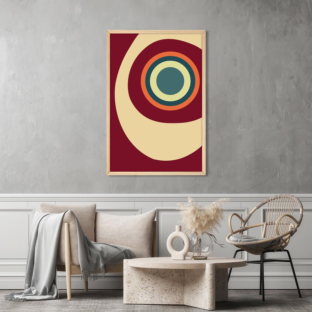 Abstract Circle Canvas Print: Modern Colorful Wall Art, Framed Options Available