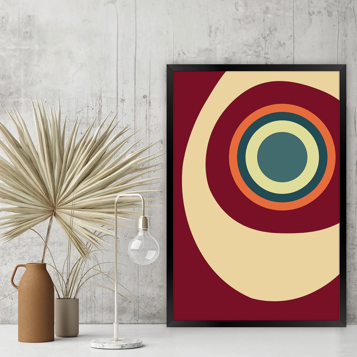 Abstract Circle Canvas Print: Modern Colorful Wall Art, Framed Options Available