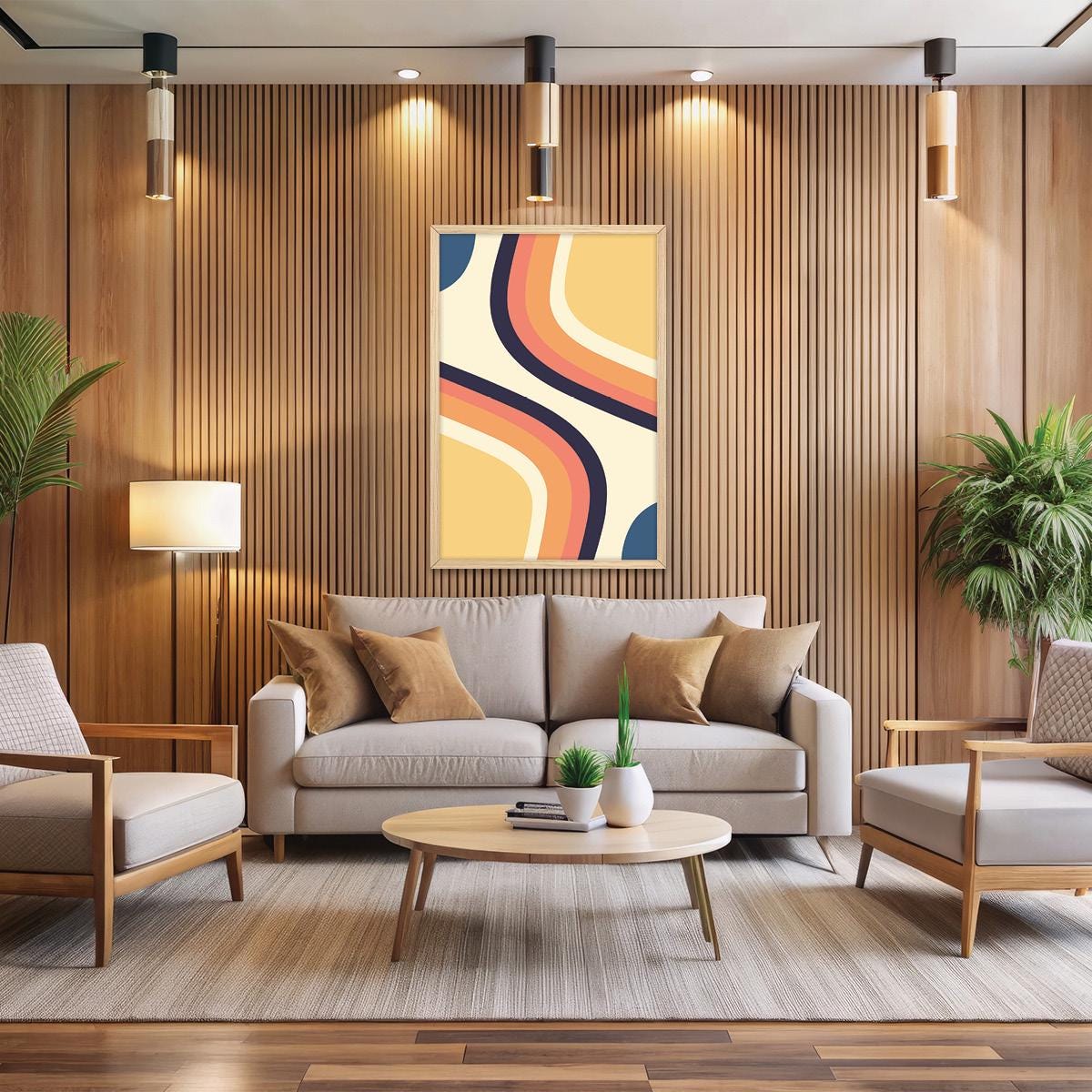 Geometric Abstract Canvas Print: Modern Colorful Wall Art