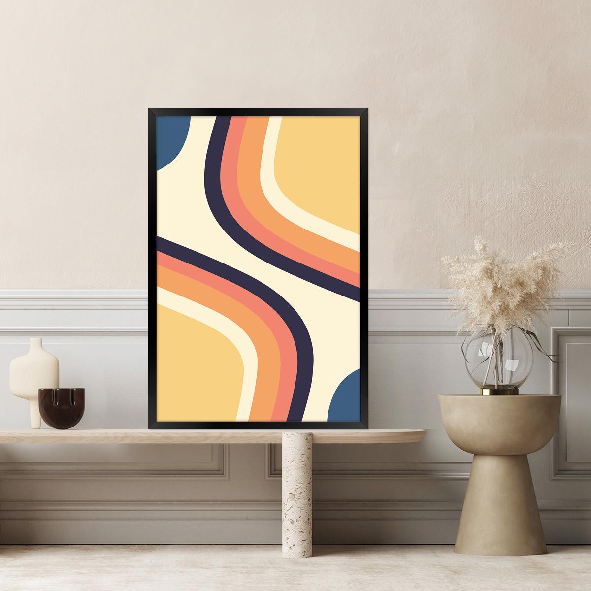 Geometric Abstract Canvas Print: Modern Colorful Wall Art