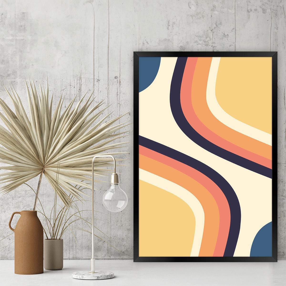 Geometric Abstract Canvas Print: Modern Colorful Wall Art