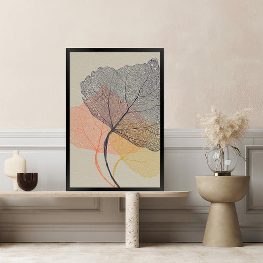 Colorful Leaf Canvas Print, Modern Botanical Wall Art, Plant Home Decor, Framed Options Available, Nature-inspired Art For Livingroom