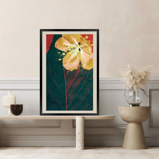 Dark Moody Floral Canvas Print, Large Colorful Botanical Wall Art, Close-up Flower Home Decor with Framed Options, Nature Inspired Artwork