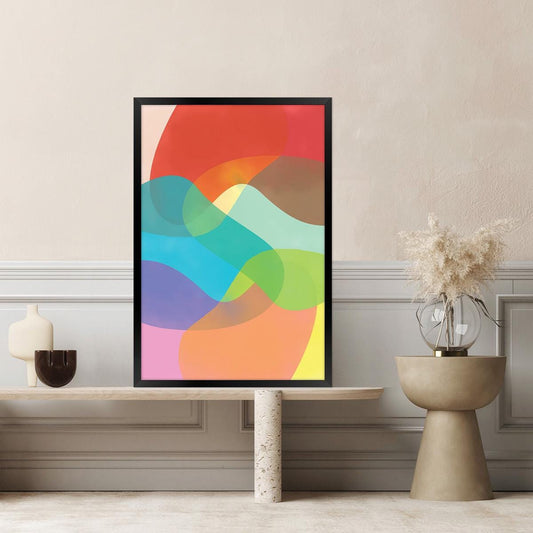 Colorful Abstract Canvas Print, Distorted Circles Bold Modern Wall Art, Vibrant Colors Home Decor, Framed Options Available