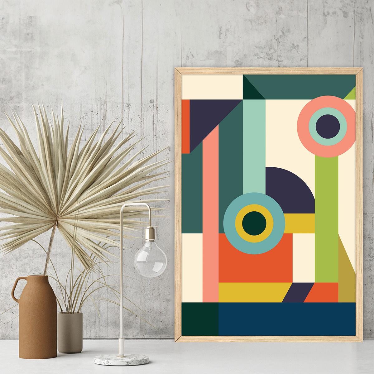 Geometric Shapes Canvas Print: Colorful Modern Abstract Art
