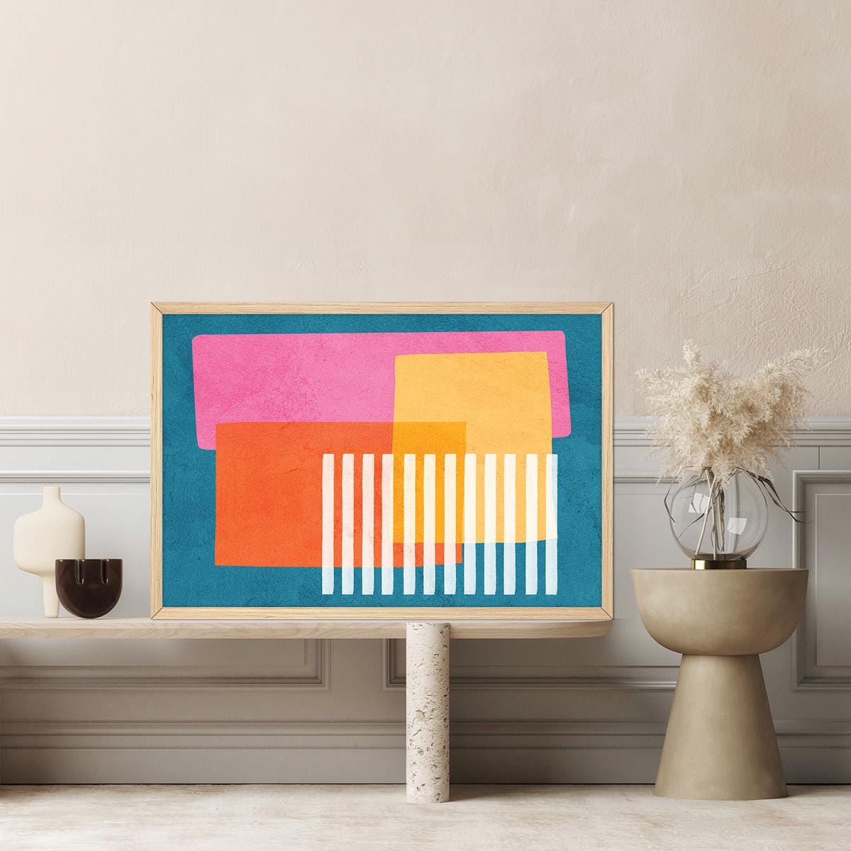 Color Block Canvas Print: Modern Abstract Pop Art Wall Decor