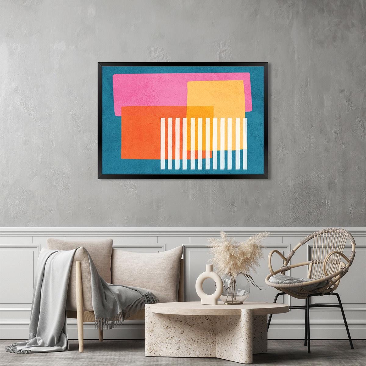 Color Block Canvas Print: Modern Abstract Pop Art Wall Decor