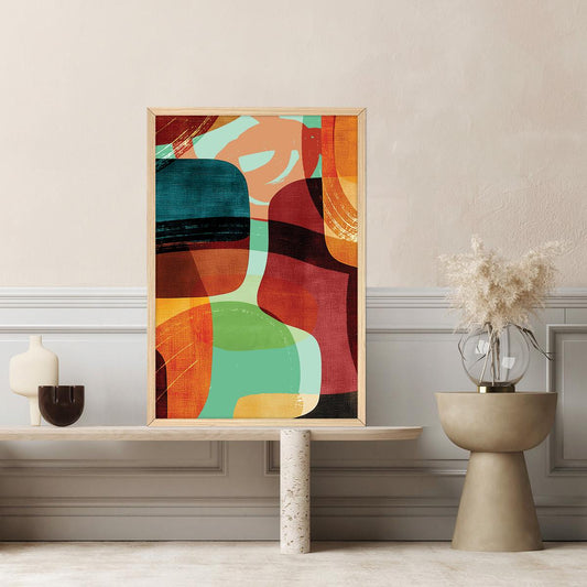 Jewel Tone Abstract Canvas Print, Modern Wall Art for Living Room & Bedroom, Colorful Home Decor, Framed Options Available