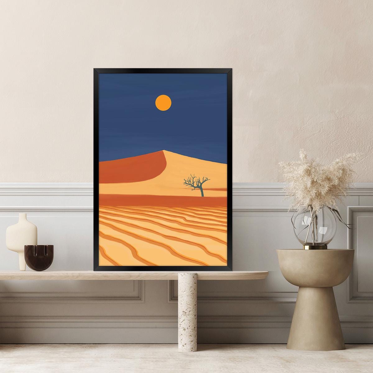 Southwestern Desert Landscape Canvas Print, Surreal Western Wall Art, Colorful Modern Tree Home Decor, Framed Options Available