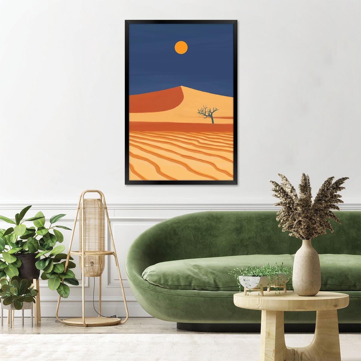 Southwestern Desert Landscape Canvas Print, Surreal Western Wall Art, Colorful Modern Tree Home Decor, Framed Options Available