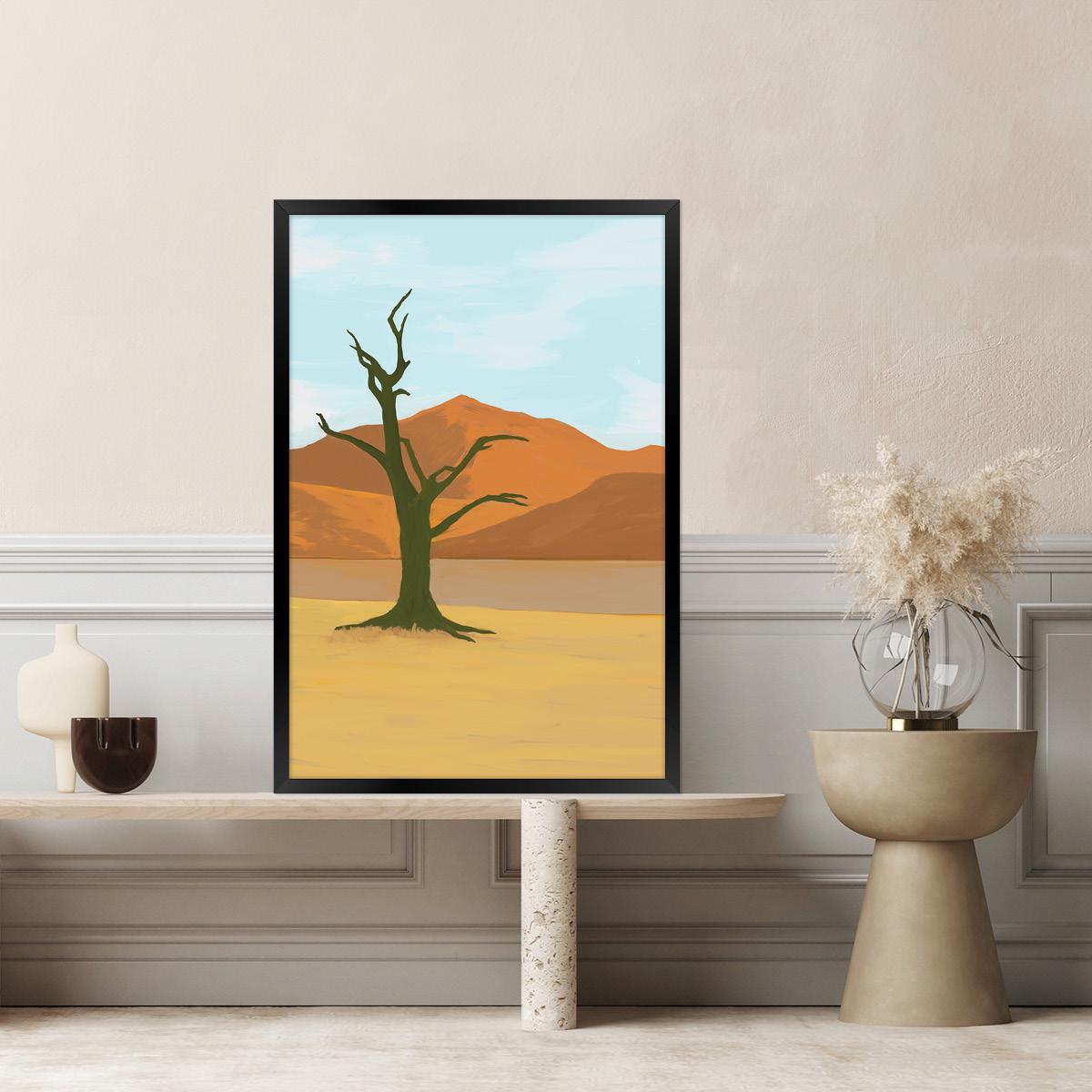 Desert Tree Canvas Print: Modern Southwestern Boho Landscape Art