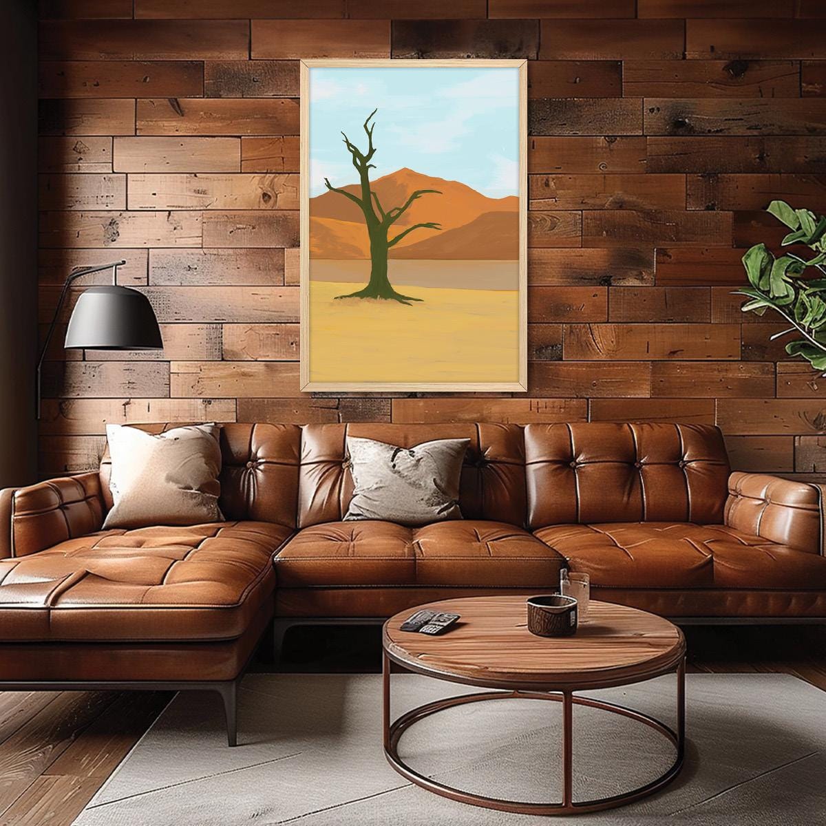 Desert Tree Canvas Print: Modern Southwestern Boho Landscape Art