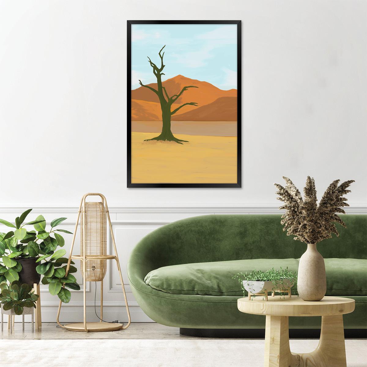 Desert Tree Canvas Print: Modern Southwestern Boho Landscape Art