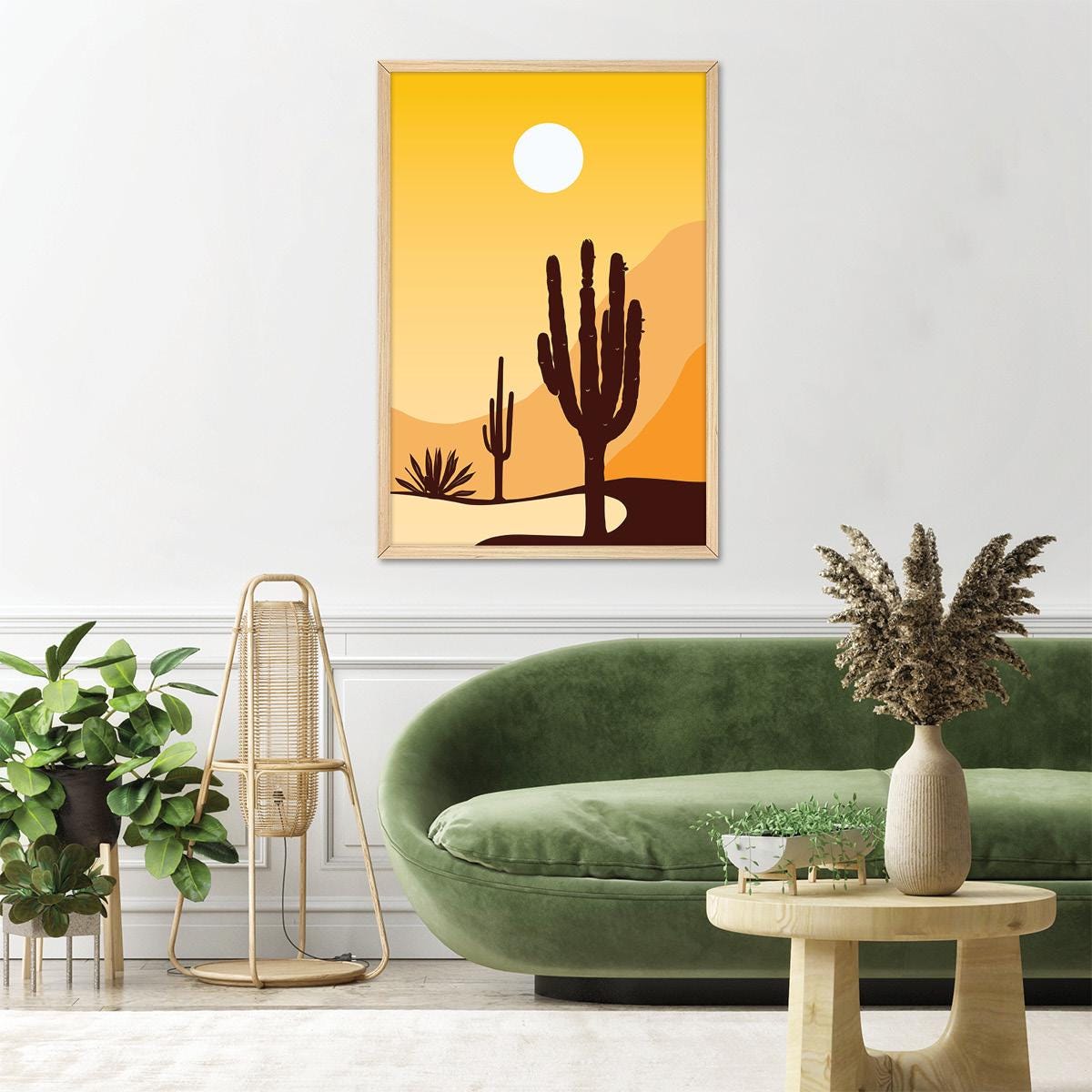 Colorful Cactus Canvas Print: Desert Boho Wall Art
