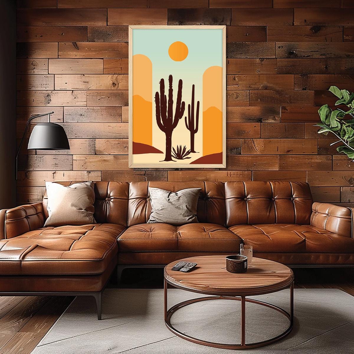 Boho Desert Cactus Canvas Print: Southwestern Art Home Decor