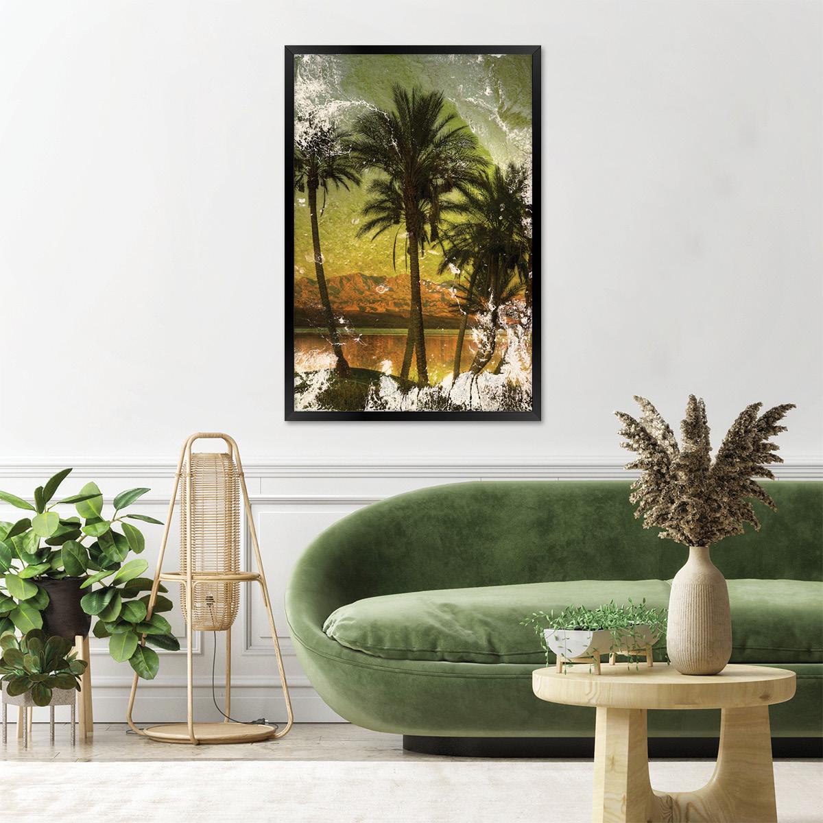 Colorful Palm Tree Canvas Print | Tropical Boho Wall Art | Bold Coastal Home Decor | Framed Options Available