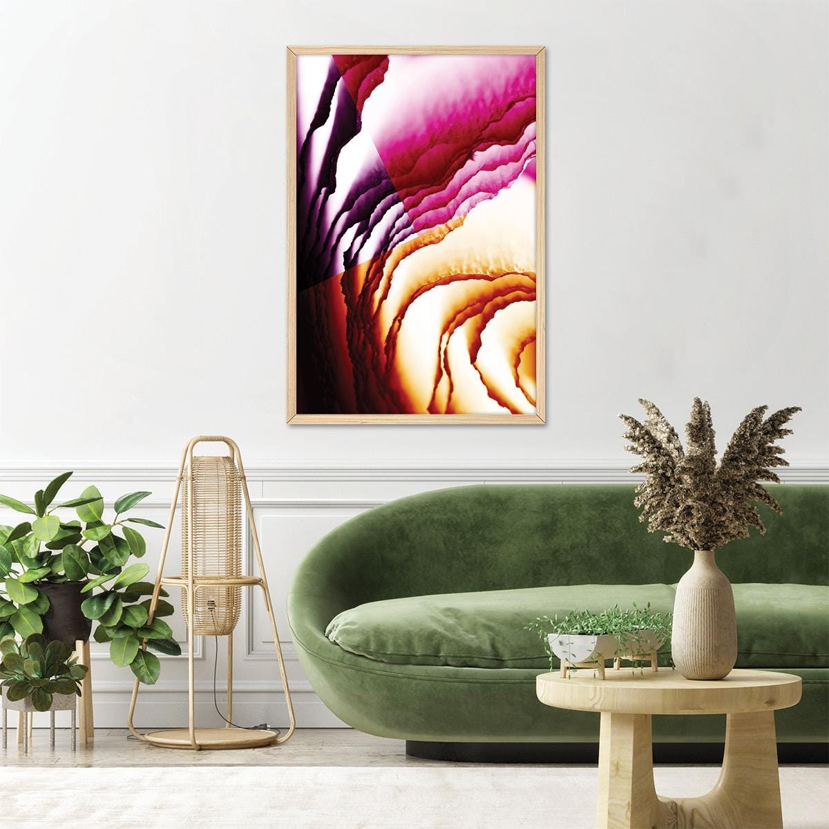 Jewel Tone Abstract Canvas Print: Modern Floral Wall Art