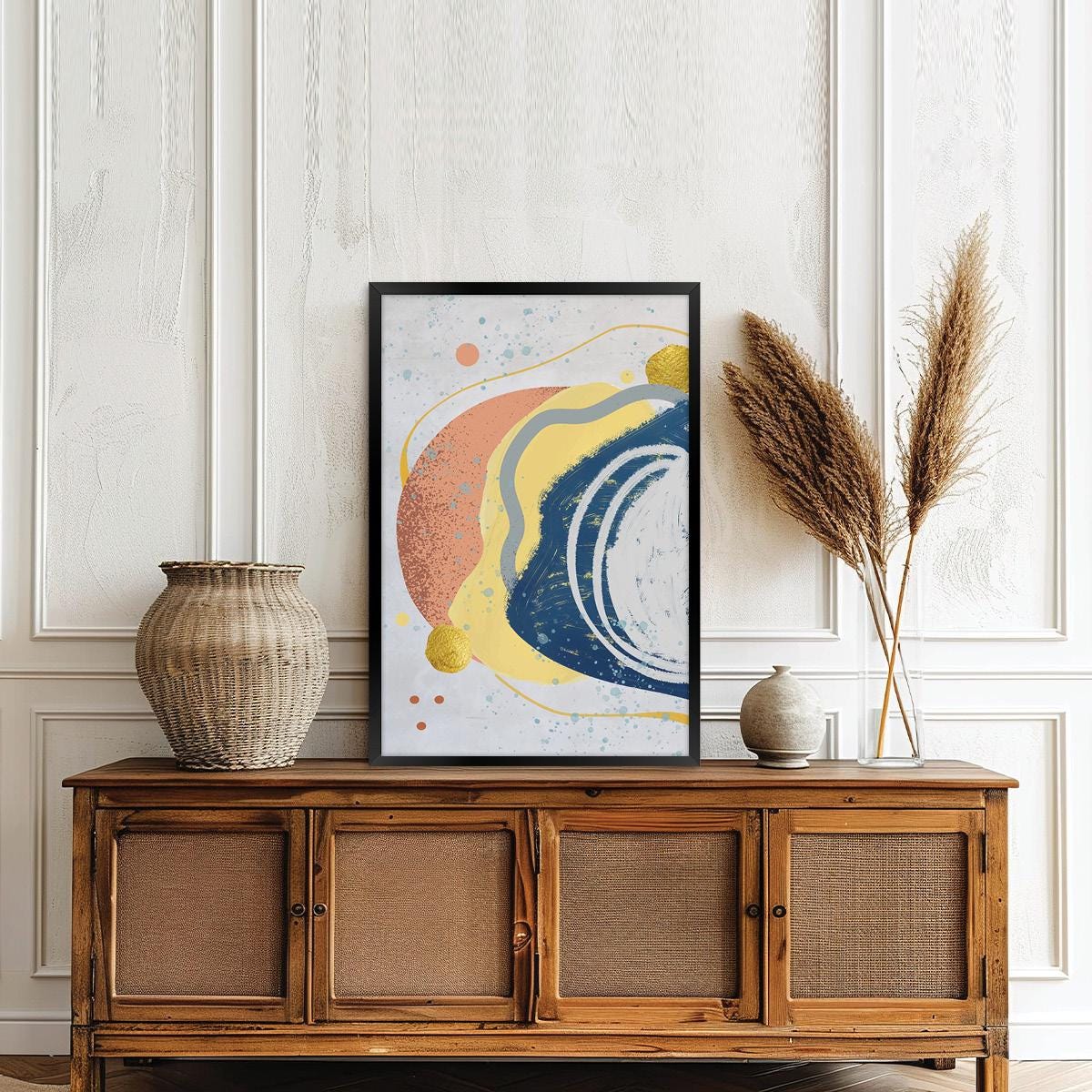 Abstract Layered Textures Canvas Print: Modern Colorful Wall Art