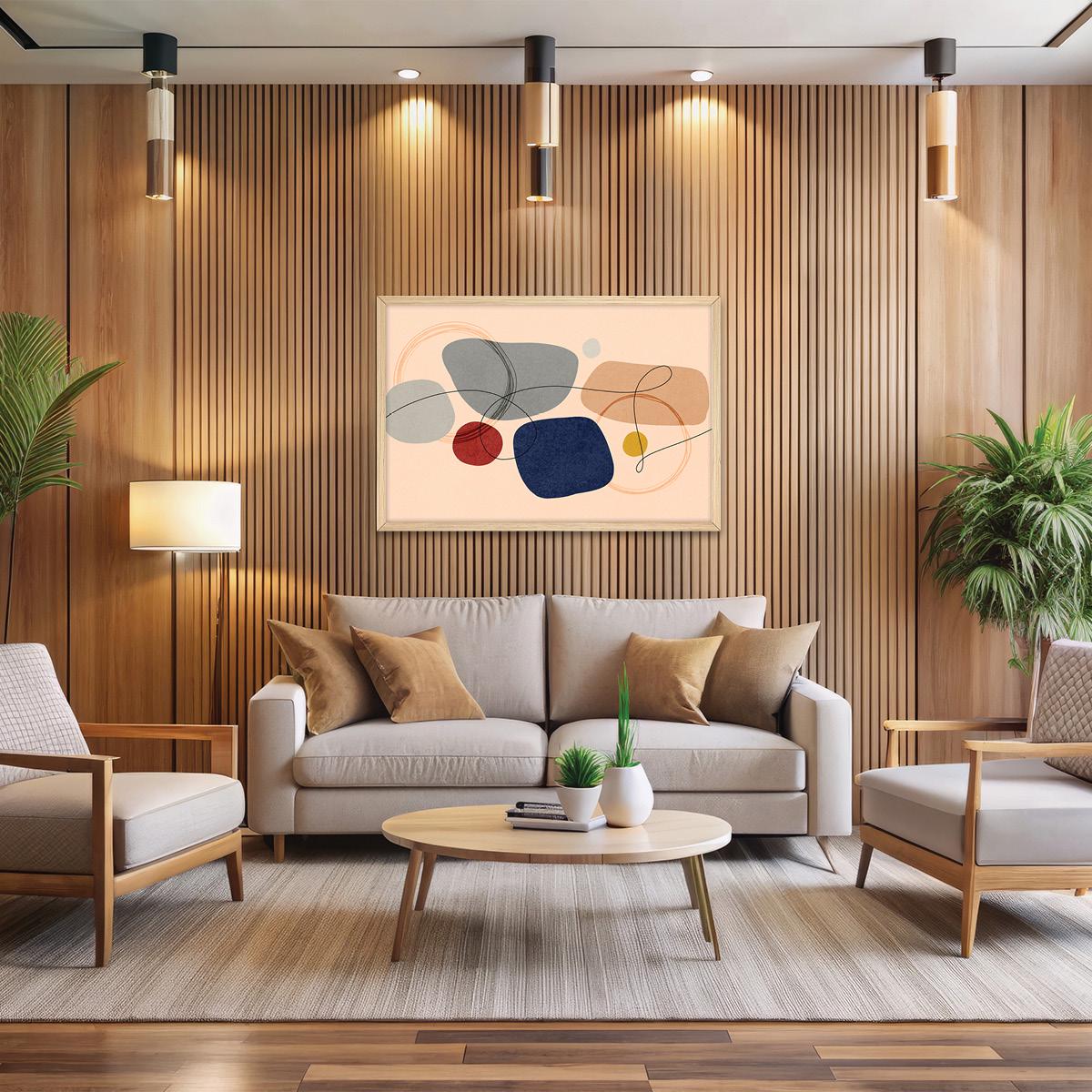 Abstract Shapes Canvas Print: Modern Minimalist Colorful Wall Art