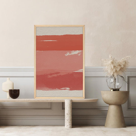 Red Abstract Brush Stroke Canvas Print: Modern Minimalist Wall Art
