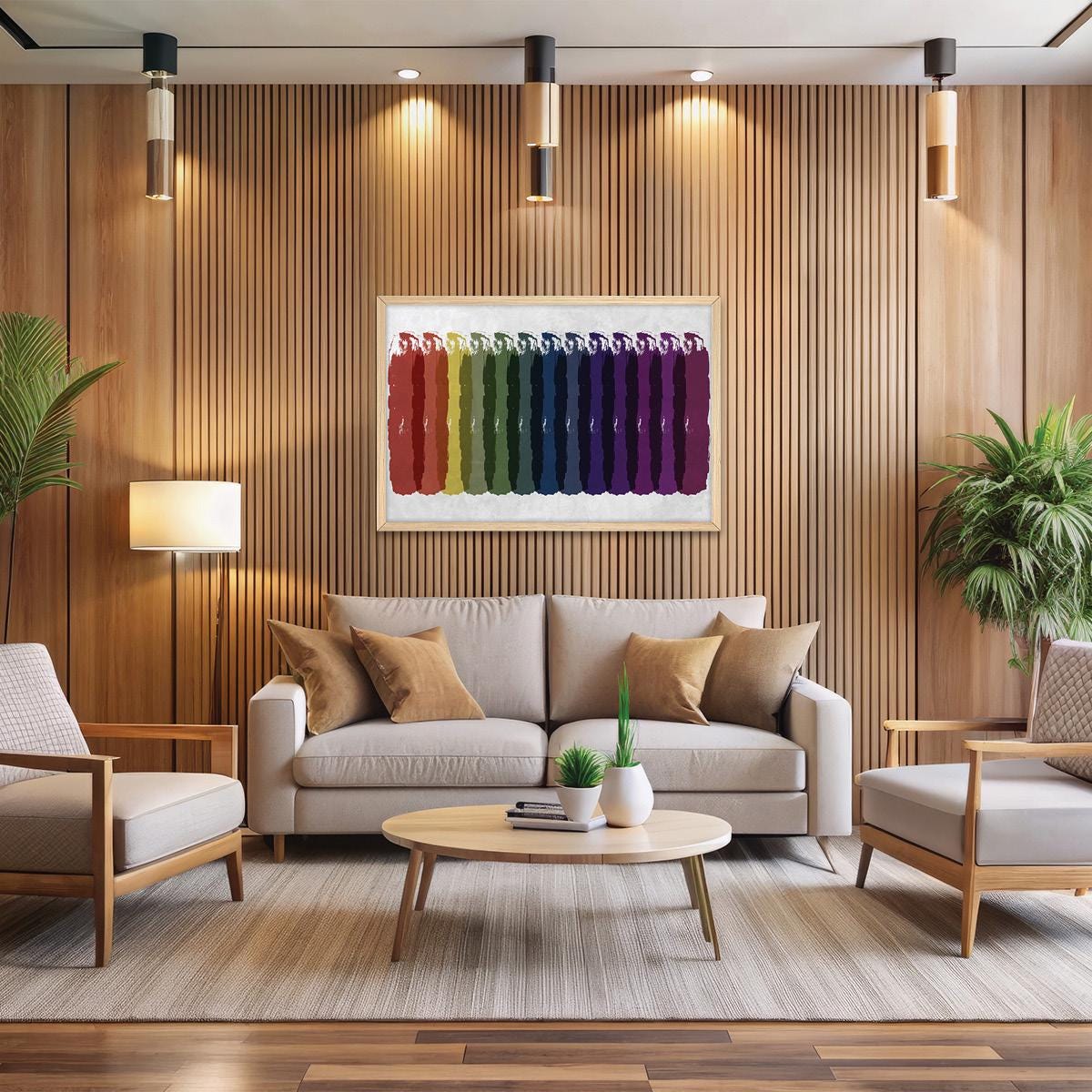 Colorful Abstract Canvas Print: Vivid Brushstrokes, Modern Home Decor