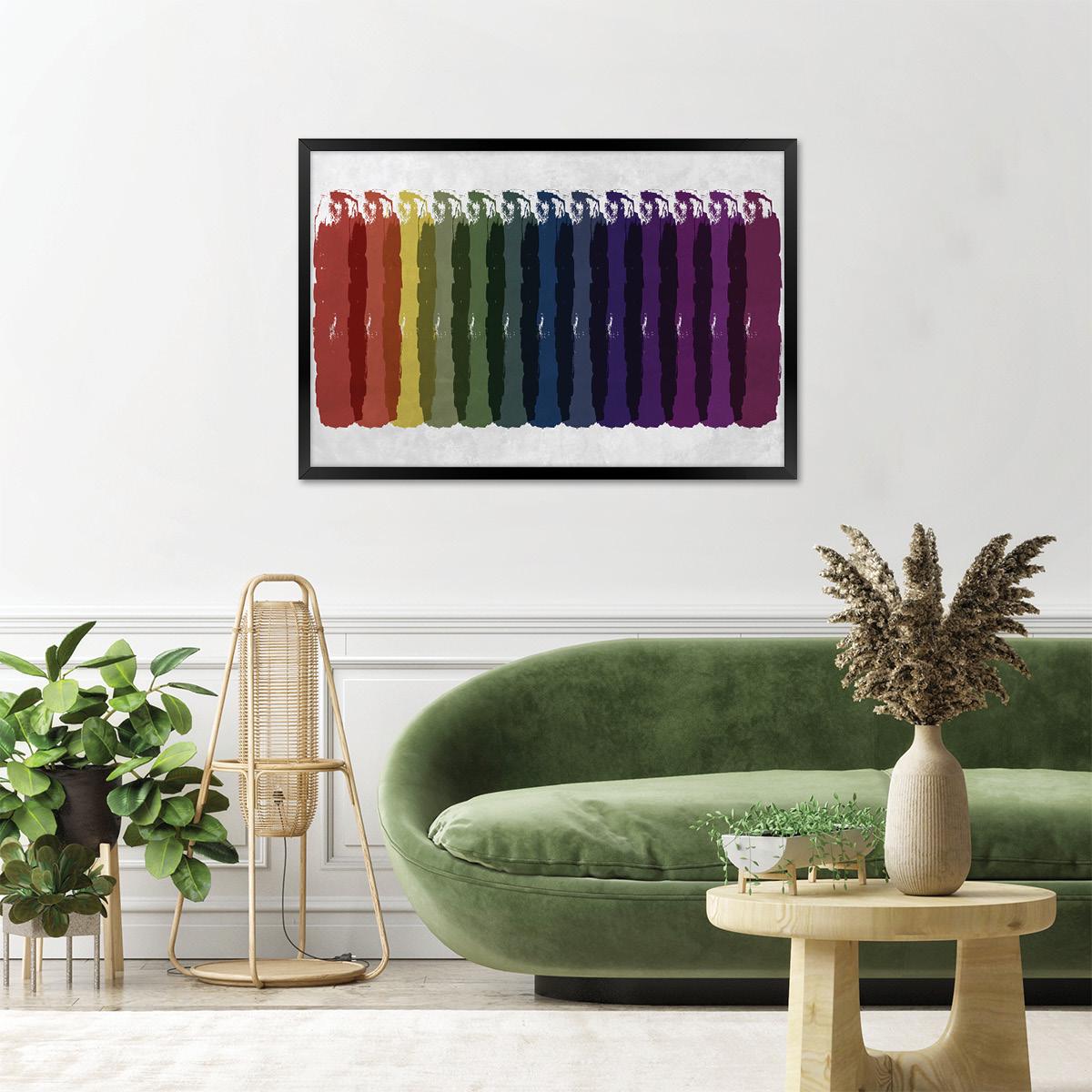 Colorful Abstract Canvas Print: Vivid Brushstrokes, Modern Home Decor