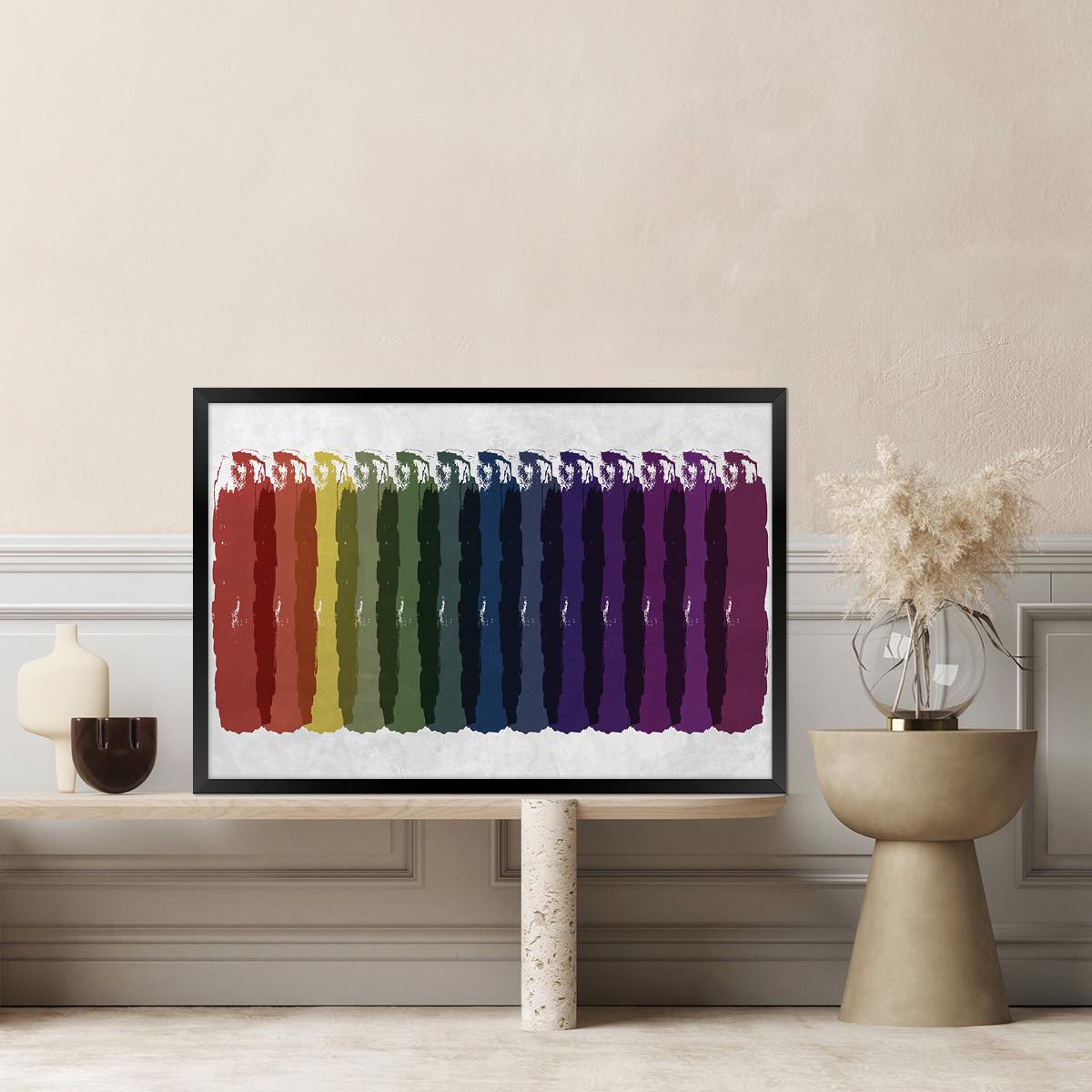 Colorful Abstract Canvas Print: Vivid Brushstrokes, Modern Home Decor