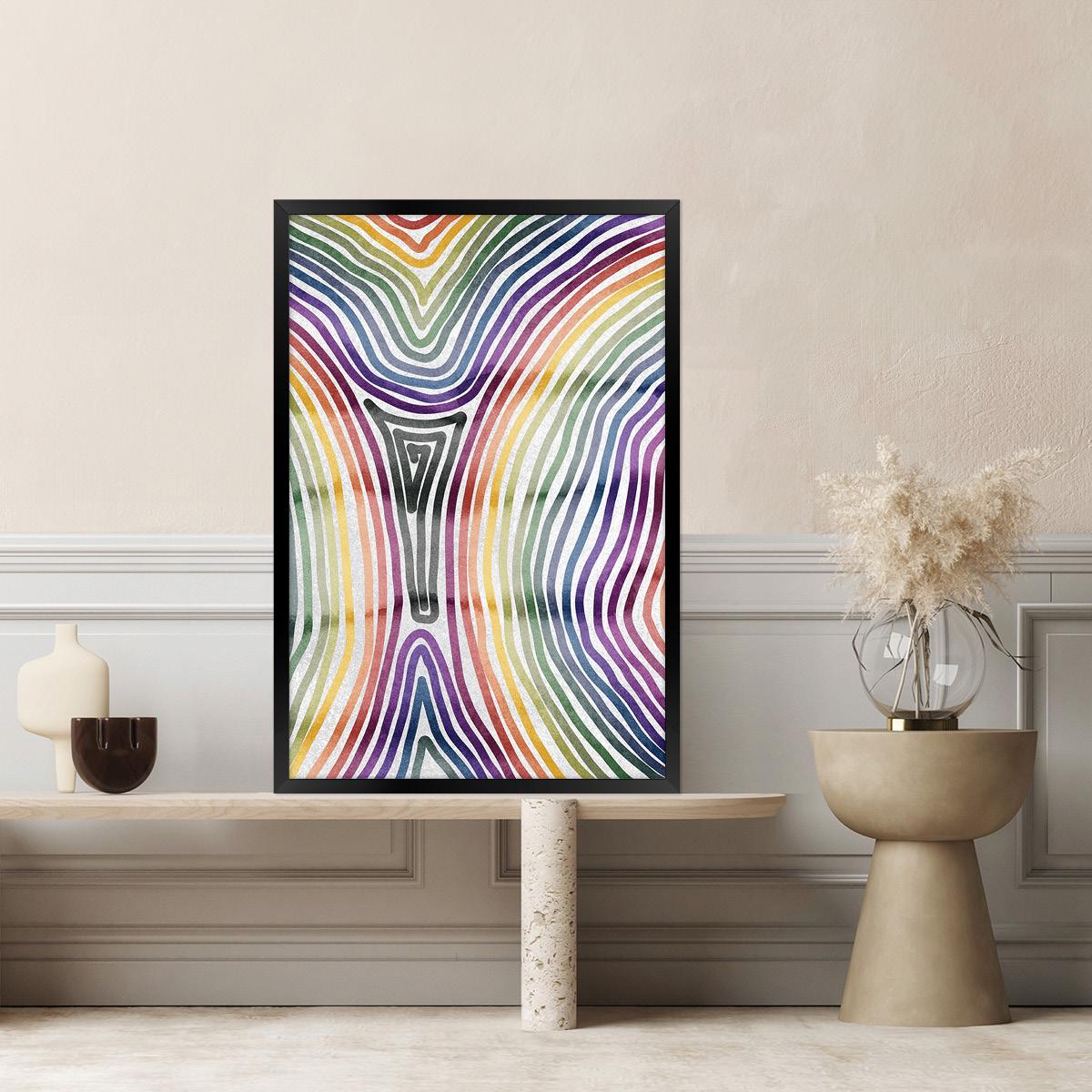 Rainbow Lines Canvas Print: Colorful Modern Home Decor, Contemporary Wall Art