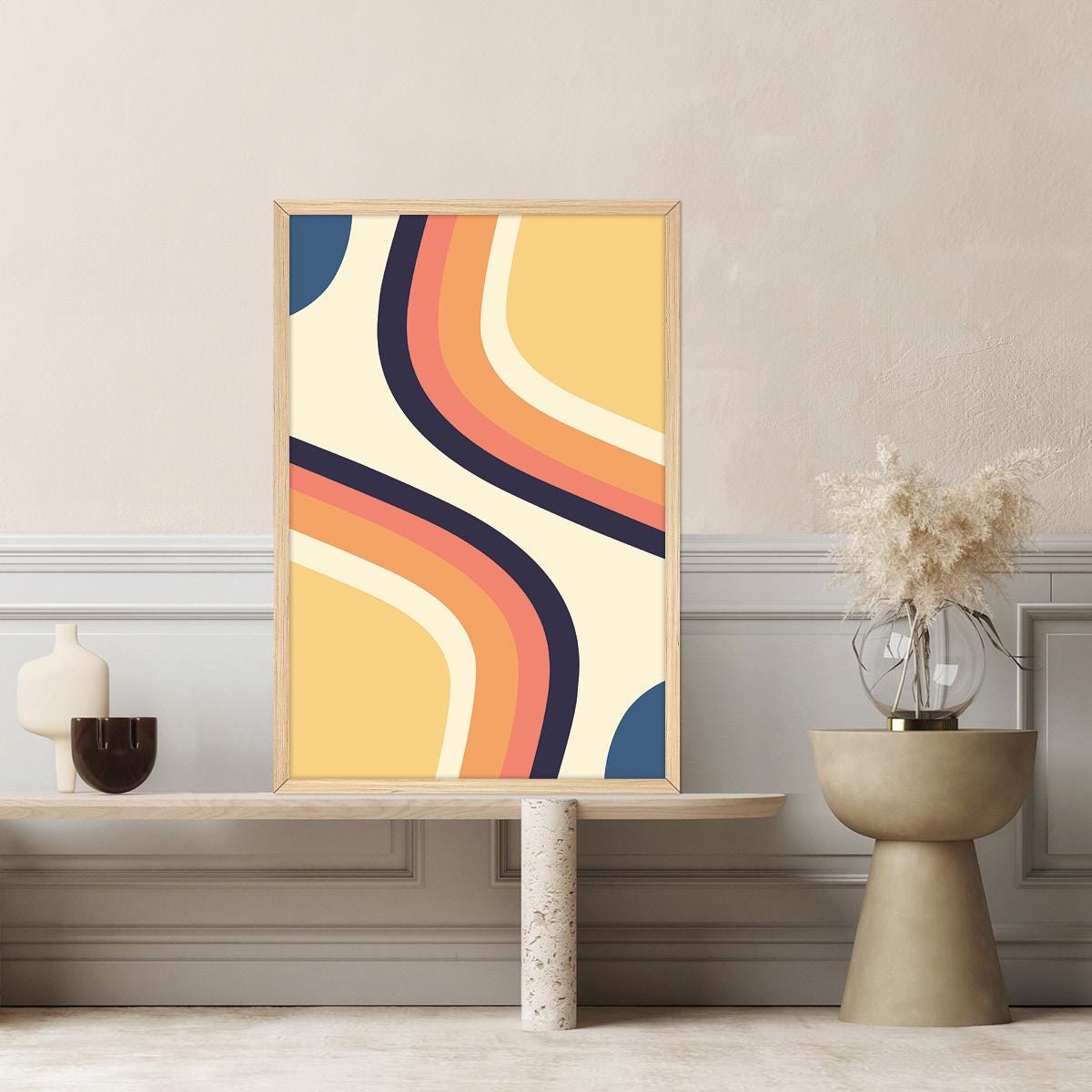 Geometric Abstract Canvas Print: Modern Colorful Wall Art
