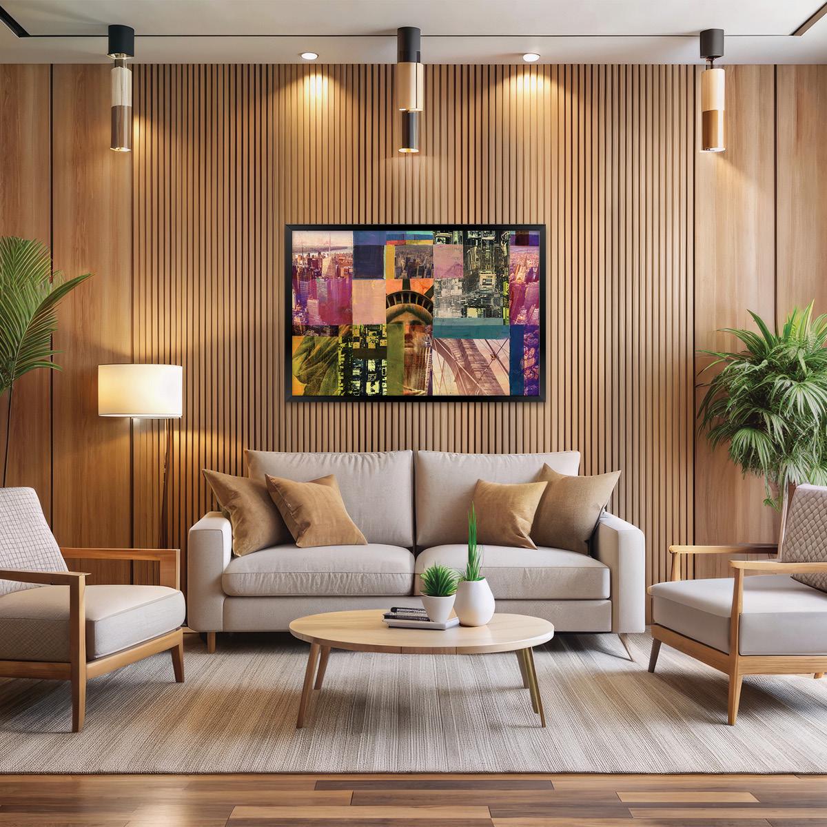 New York City Collage Canvas Print – Urban Modern Wall Art, Framed Option