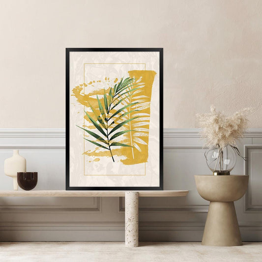 Modern Palm Leaf Canvas Art – Botanical Home Decor, Framed Artwork