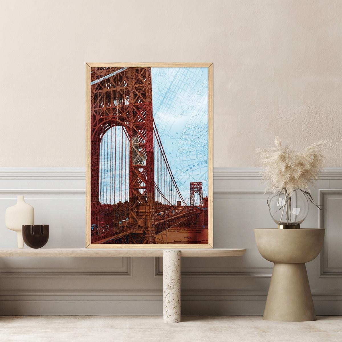 NYC Bridge Canvas Print: Abstract New York City Wall Art
