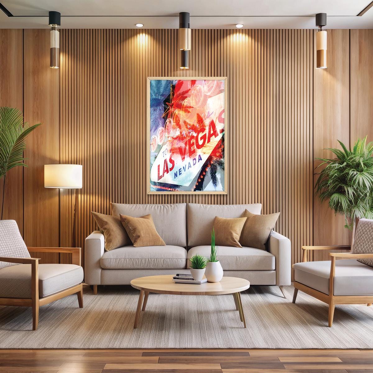 Las Vegas City Lights Canvas Print: Modern Abstract Wall Art