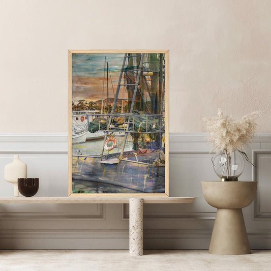 Shrimp Boat Canvas Wall Art - Coastal Nautical Home Decor, Framed Artwork Available