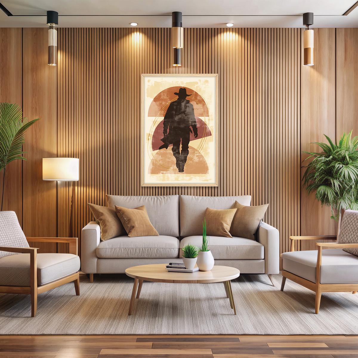 Vintage Western Cowboy Canvas Print - Rustic Farmhouse Americana Wall Art, Framed Options Available