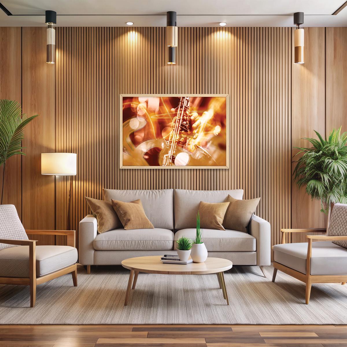 Abstract Jazz Inspired Wall Art - Music Lover Modern Home Decor, Saxaphone Framed Artwork