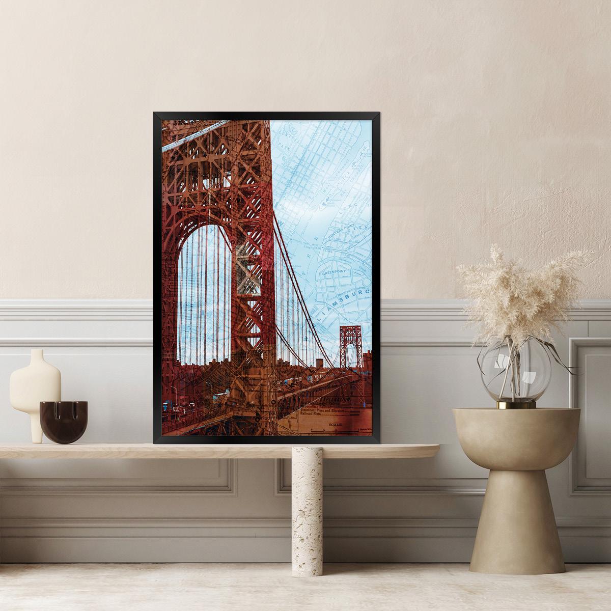 NYC Bridge Canvas Print: Abstract New York City Wall Art