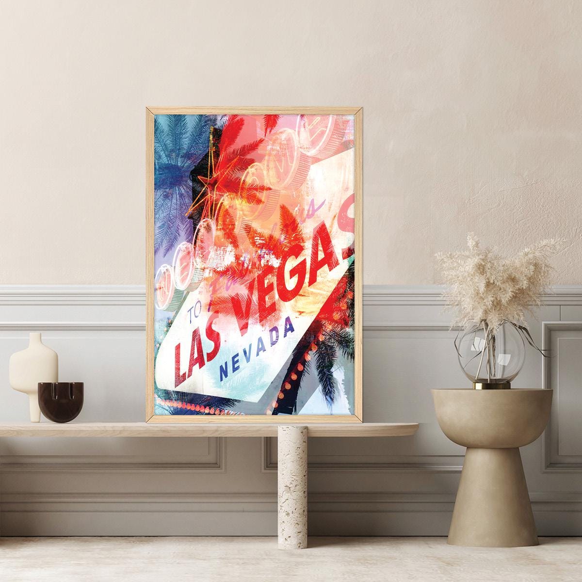 Las Vegas City Lights Canvas Print: Modern Abstract Wall Art
