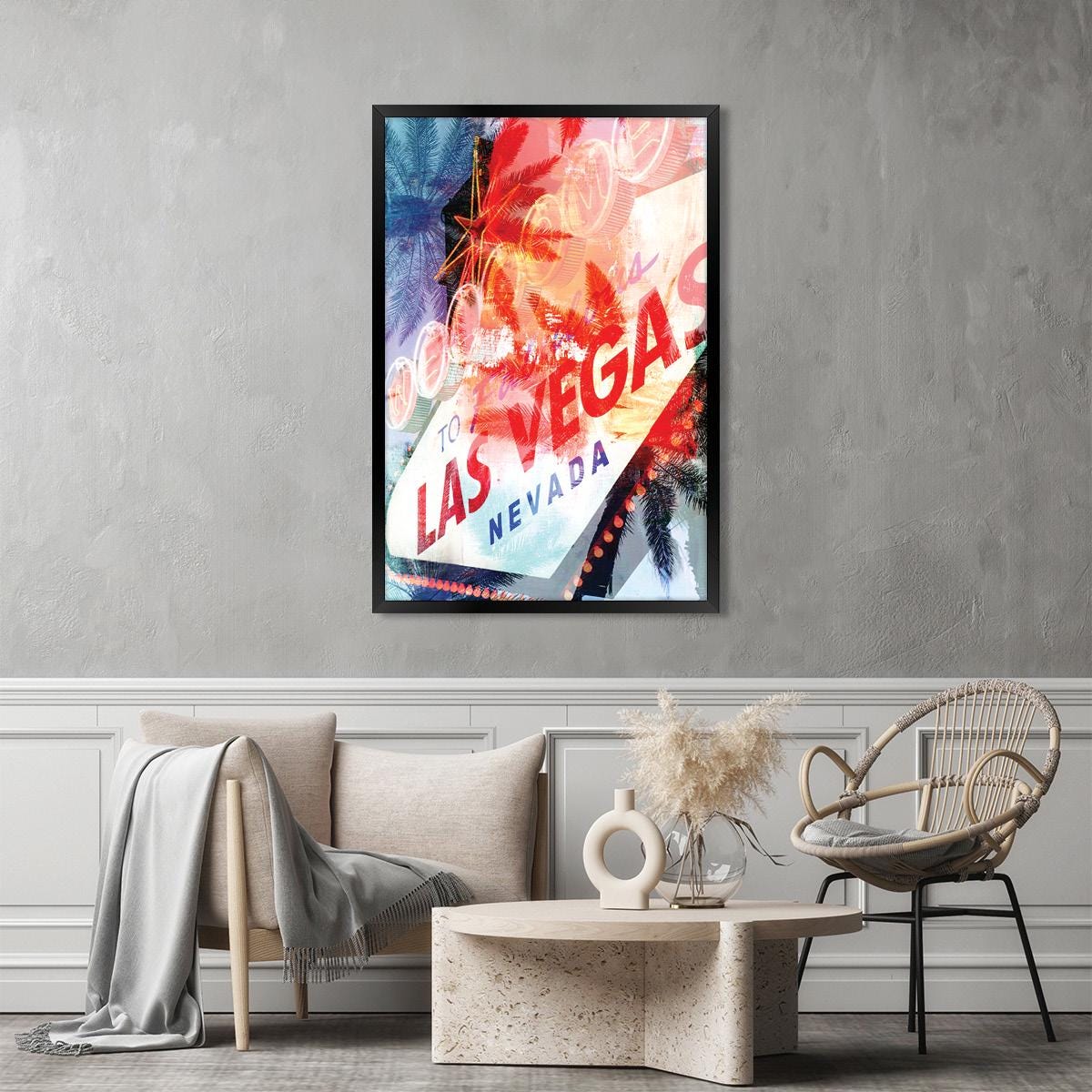 Las Vegas City Lights Canvas Print: Modern Abstract Wall Art