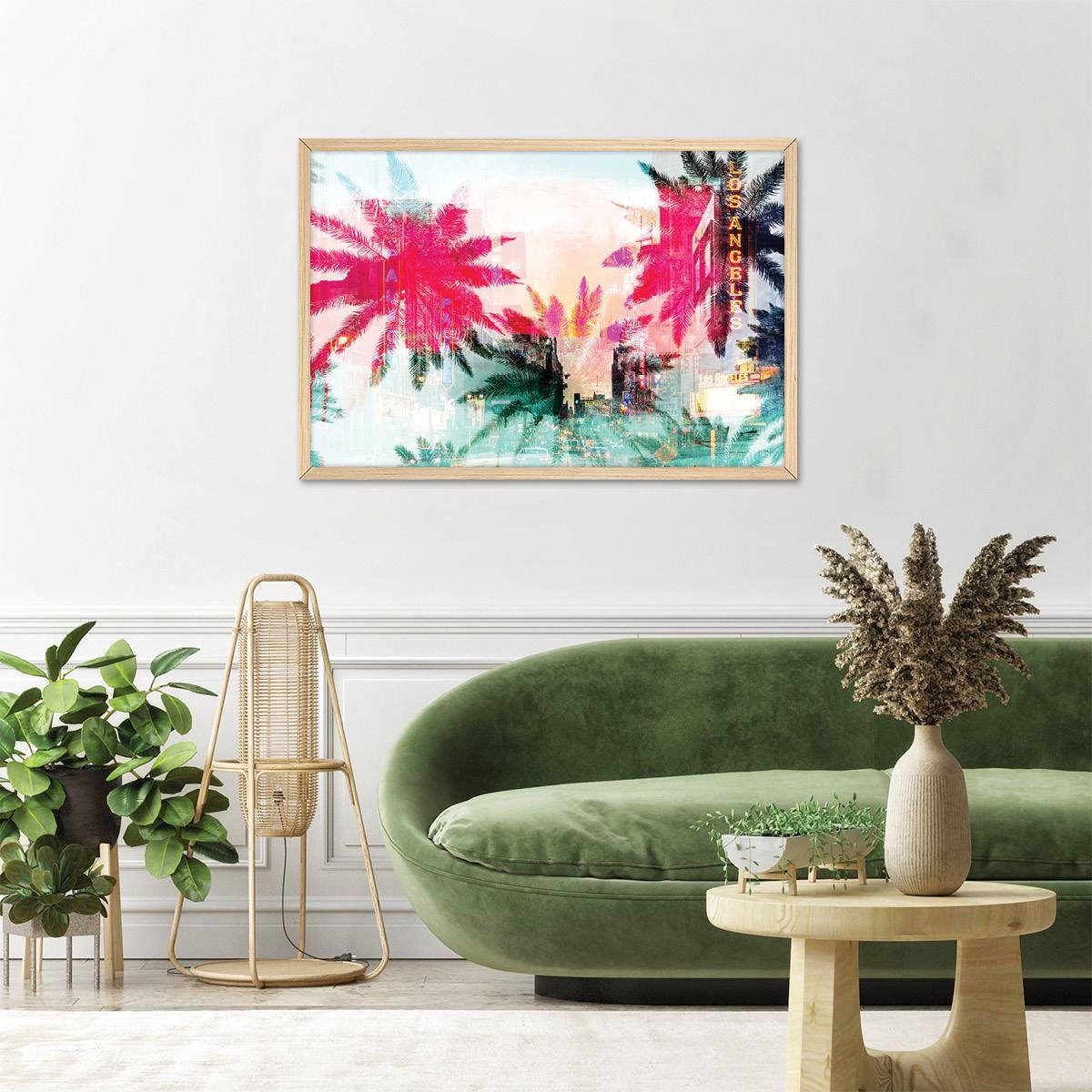 Abstract Colorful Palm Trees Canvas Print: Modern Coastal Wall Art, Framed Options Available